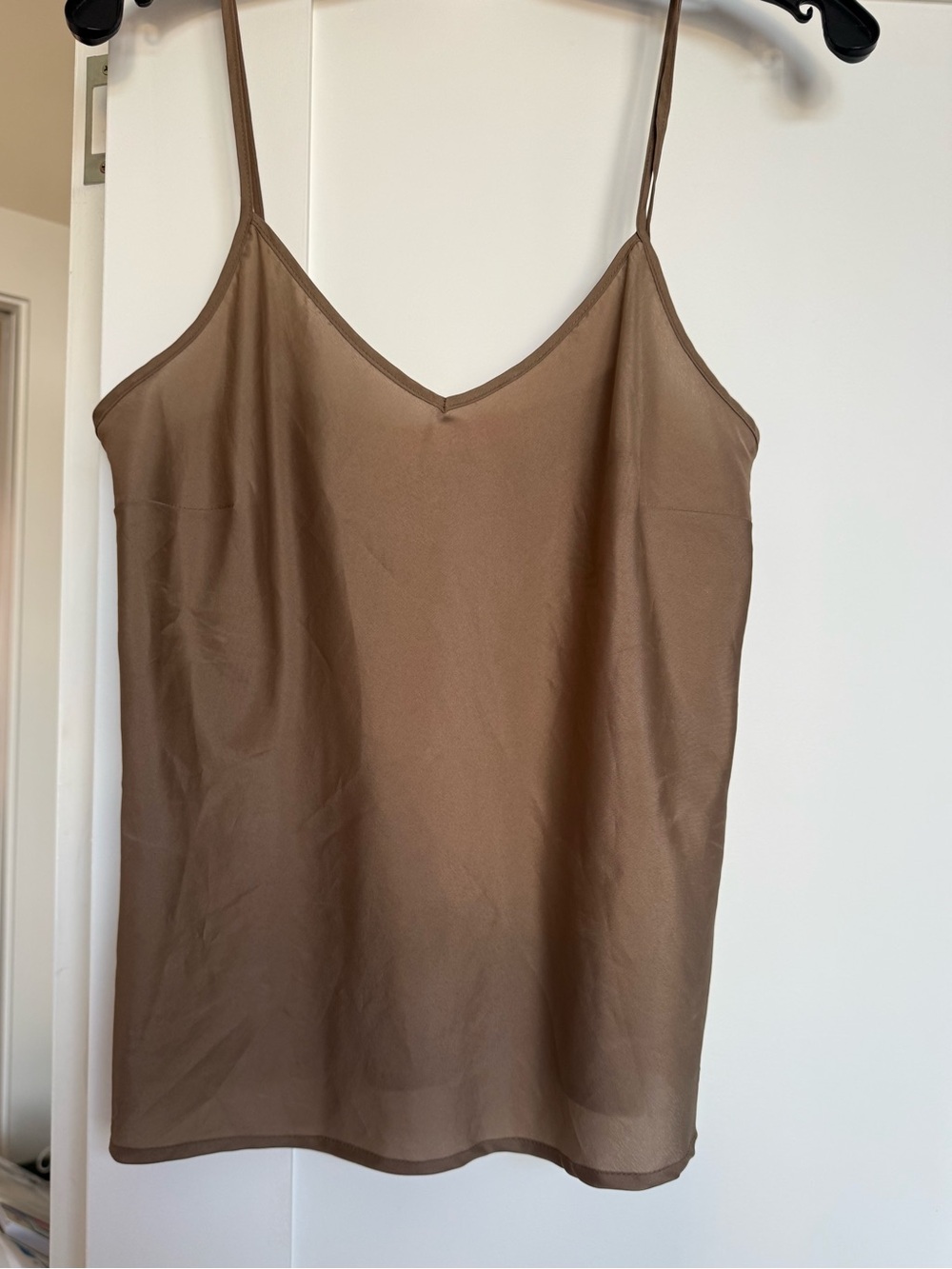 Elle Brown V-Neck Camisole with Thin Straps